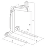 Technical drawing of Camlok TKG-VH Manual Balance Crane Forks 