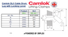Camlok DL5 Cable Drum Lug with Locking Lever Dimensions Table with Diagram
