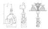 Technical Drawing of the Camlok CX Hinged Vertical Plate Clamp
