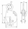 Technical drawing of Camlok HG 500kg High Grip Vertical Plate Clamp