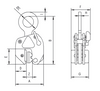Technical drawing of Camlok LJ 1500kg Non-Marking Plate Clamp
