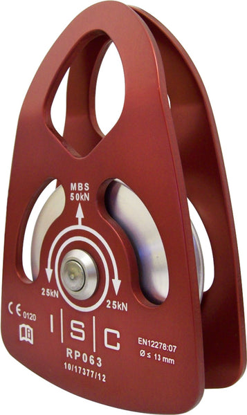 ISC Medium Single Prussik Pulley - Aluminium - MBS 50kN - Max Rope Dia 13mm Roller Bearing