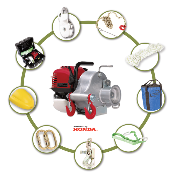 Forestry Kit 1 - with 700kg Portable Winch Petrol Capstan Winch (PCW3000)