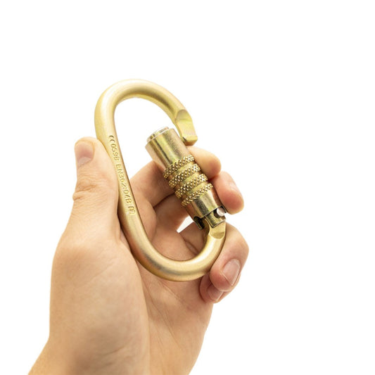 ISC Oval Keylock Twistlock Steel Karabiner - MBS 25kN - Gate 16mm - Zinc Finish