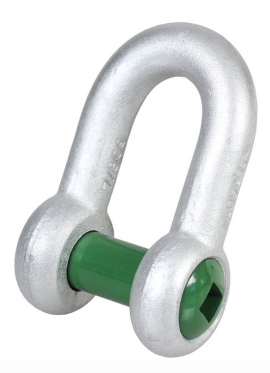 Green Pin Grade 6 Square Sunken Hole Dee Shackle 17.0t