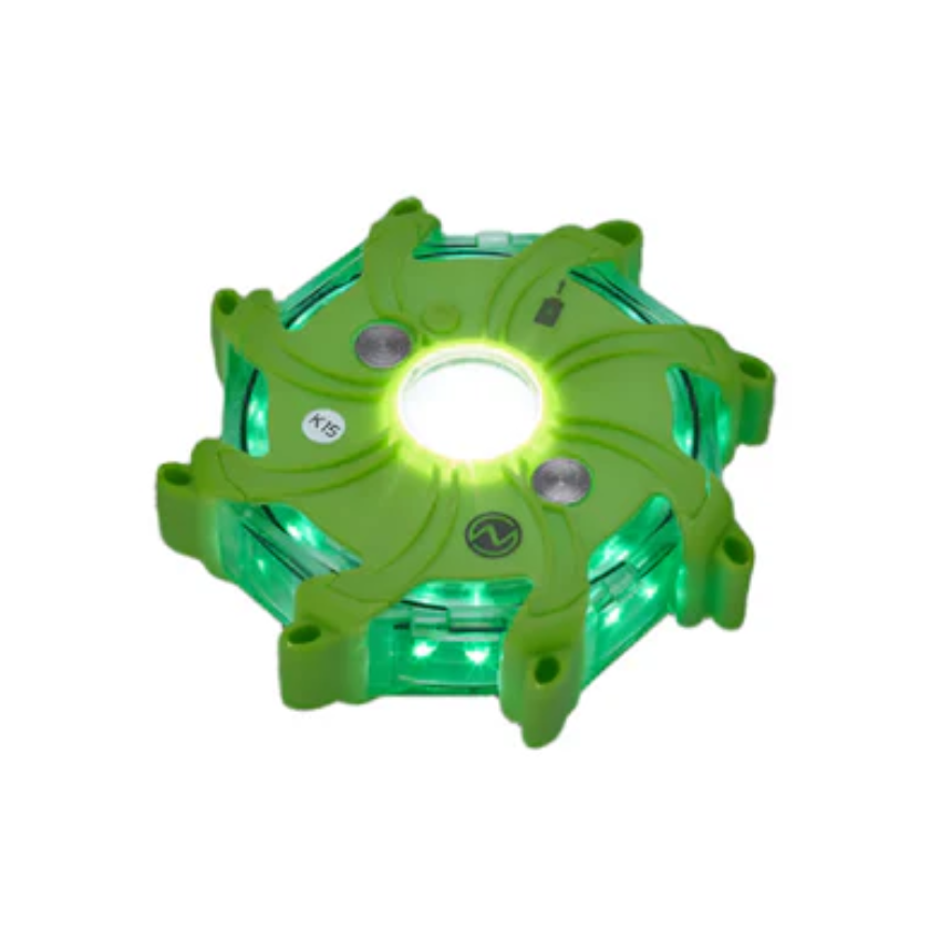 Green Pulsar Pro - 360º Illumination - Rechargeable Hazard Warning Light Single
