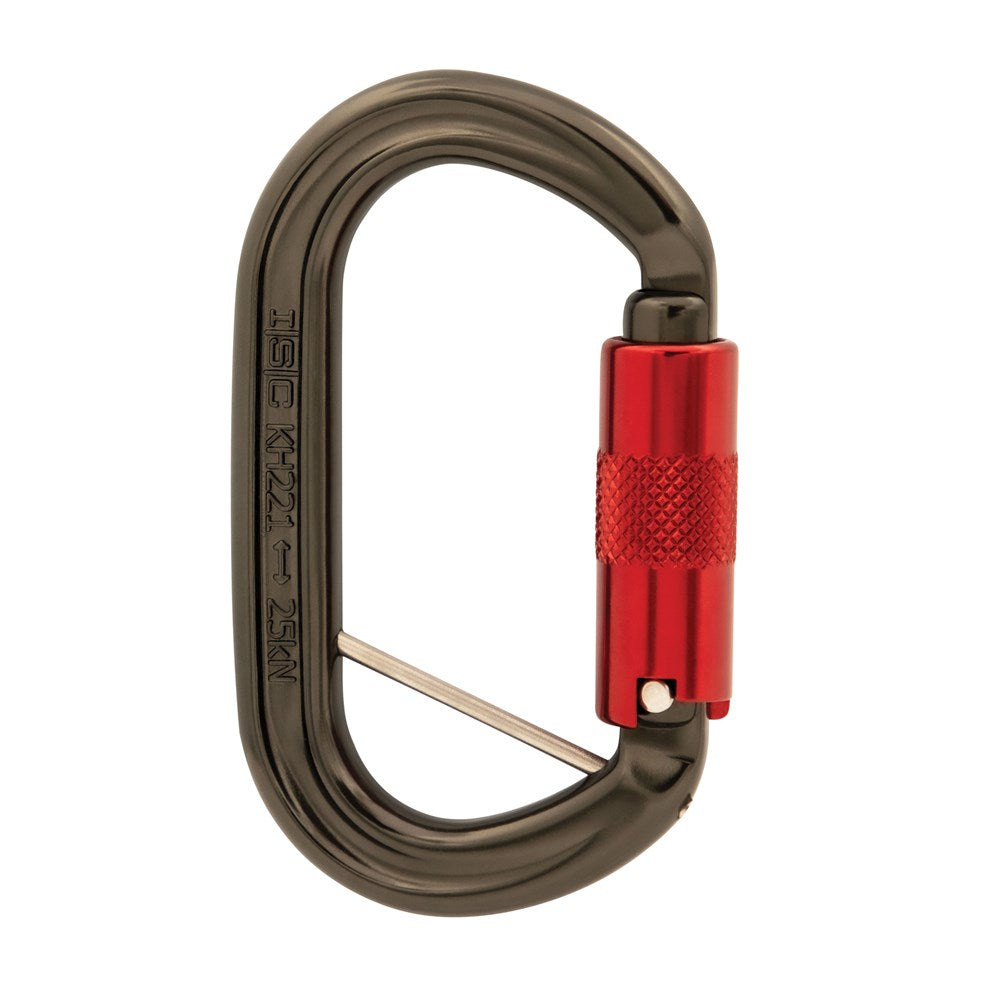 ISC Offset Oval Twistlock (2-Way) Aluminium Karabiner - MBS 25kN Twistlock with Captive Pin