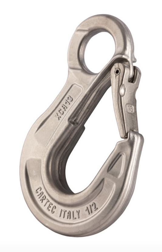 Cartec Grade 6 AISI 316L Eye Sling Hook with Safety Catch 10mm