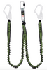 Kratos - 1.5m Gravity Y Forked Shock Absorbing Expandable Webbing Lanyard with Twin Scaff Hooks 1.5m