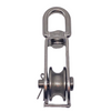 Stainless Steel Single Pulley Block with Swivel Eye Pulley Ø50mm - Max rope Ø10mm