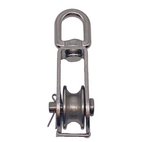 Stainless Steel Single Pulley Block with Swivel Eye Pulley Ø50mm - Max rope Ø10mm