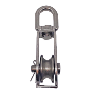  Stainless Steel Single Pulley Block with Swivel Eye Pulley