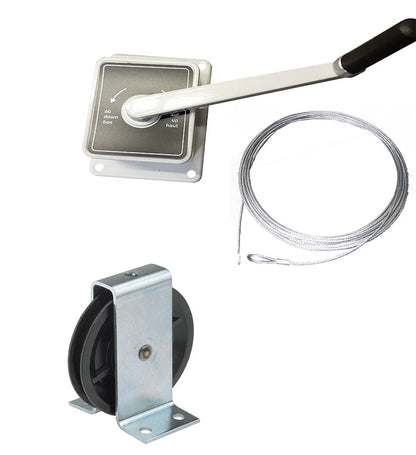 AG45 - 45kg Hand Winch- Kit A for Washing Lines and similar applications - 1 x Winch, 1 x 12m Wire Rope and 1 x Pulleys