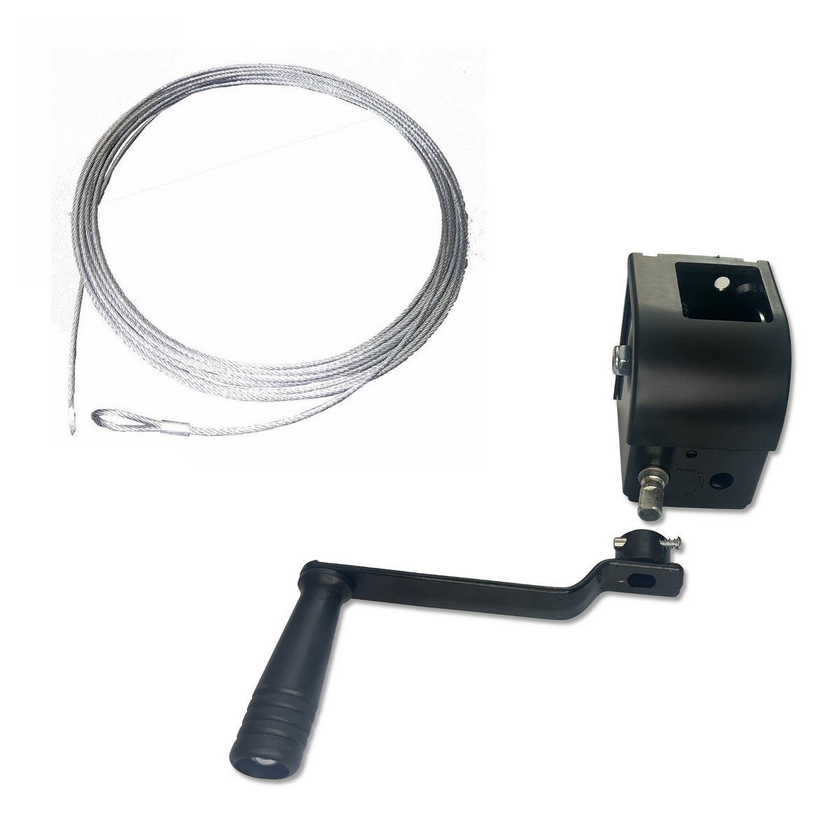 CS MD removeable handle worm gear winch and wire rope with crimped loop end