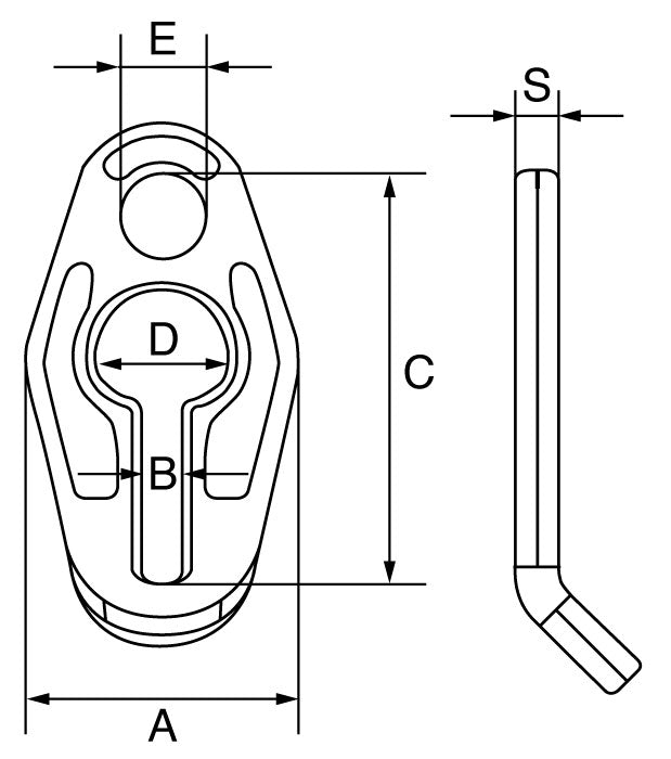 Cartec Grade 6 AISI 316L Shortening Clutch Main Dimensions from RiggingUK
