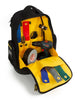 Dirty Rigger Technician's Backpack V1.0, from RiggingUK, with the bag open showing some generic tools inside