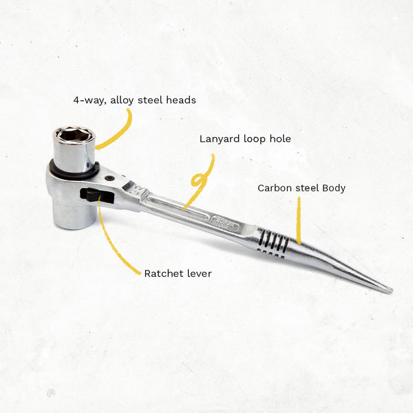 Dirty Rigger - Multi-Tool 4-in-1 Podger Ratchet (Metric) from RiggingUK