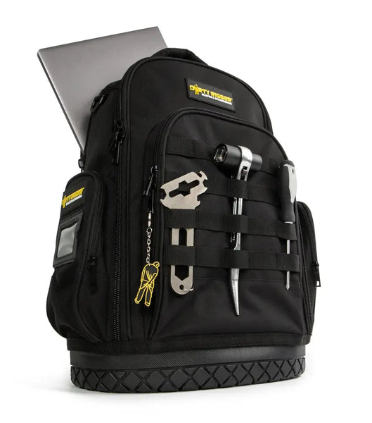 Dirty Rigger Technician's Backpack V1.0 from RiggingUK, showing laptop and tools