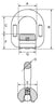 Technical Drawing for  GT Cobra Grade 80 Weld on Pivoting D Ring