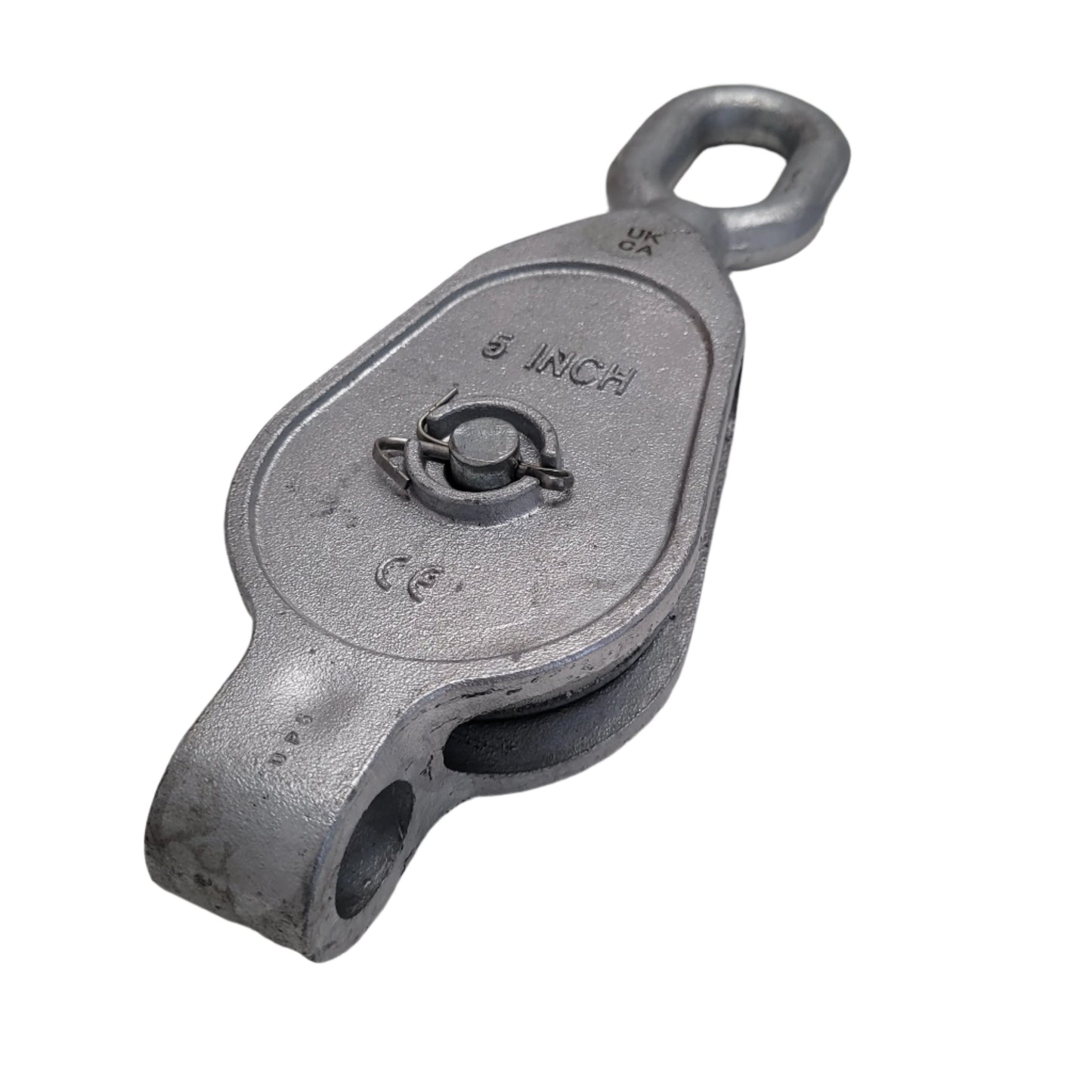Galvanised Malleable Iron GMI Pulley Block - Single - Swivel Oval Eye - 5 inch  - 18mm  - 0.5t