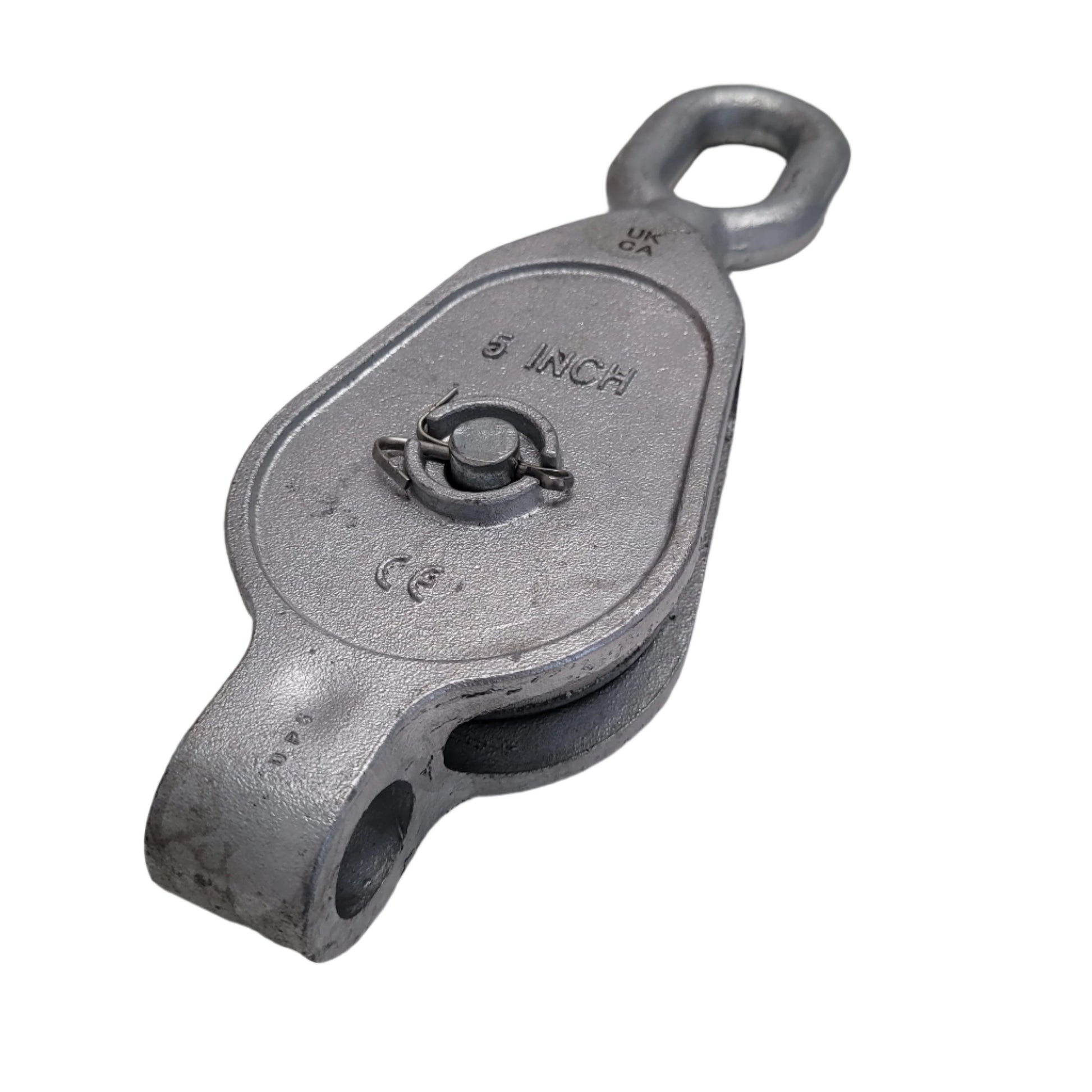 Galvanised Malleable Iron GMI Pulley Block - Single - Swivel Oval Eye - 5 inch  - 18mm  - 0.5t