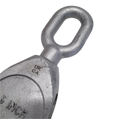Galvanised Malleable Iron GMI Pulley Block - Single - Swivel Oval Eye 