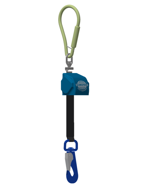 Globestock AUTOREEL 140kg Fall Arrest Webbing Block - SRL with Scaffold Karabiner 2.5m Webbing from RiggingUK