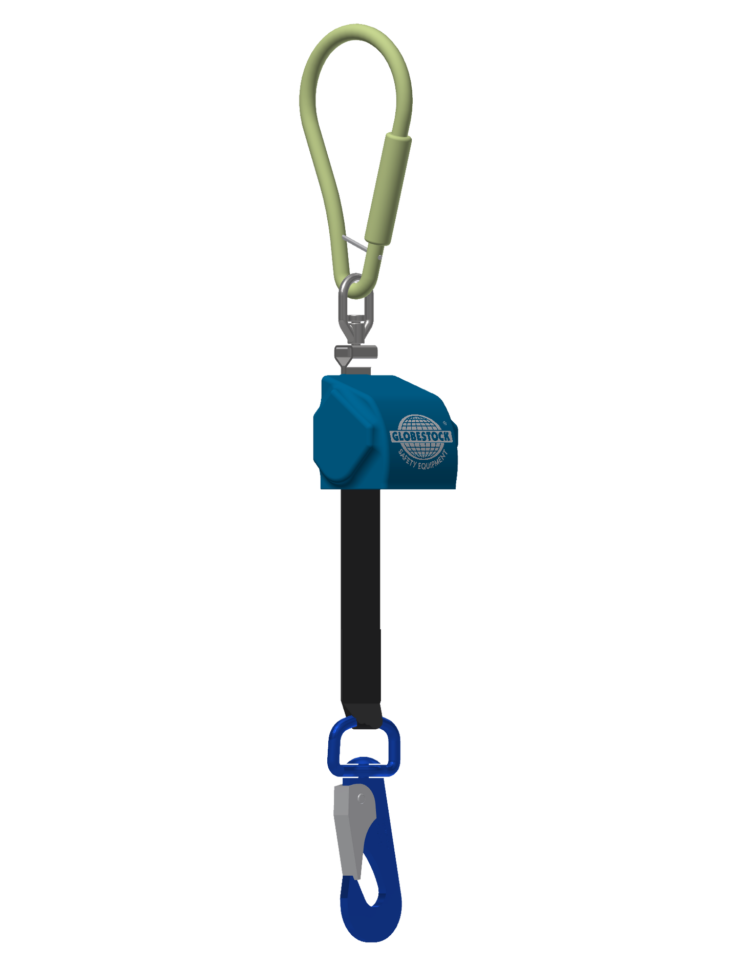 Globestock AUTOREEL 140kg Fall Arrest Webbing Block - SRL with Scaffold Karabiner 2.5m Webbing from RiggingUK