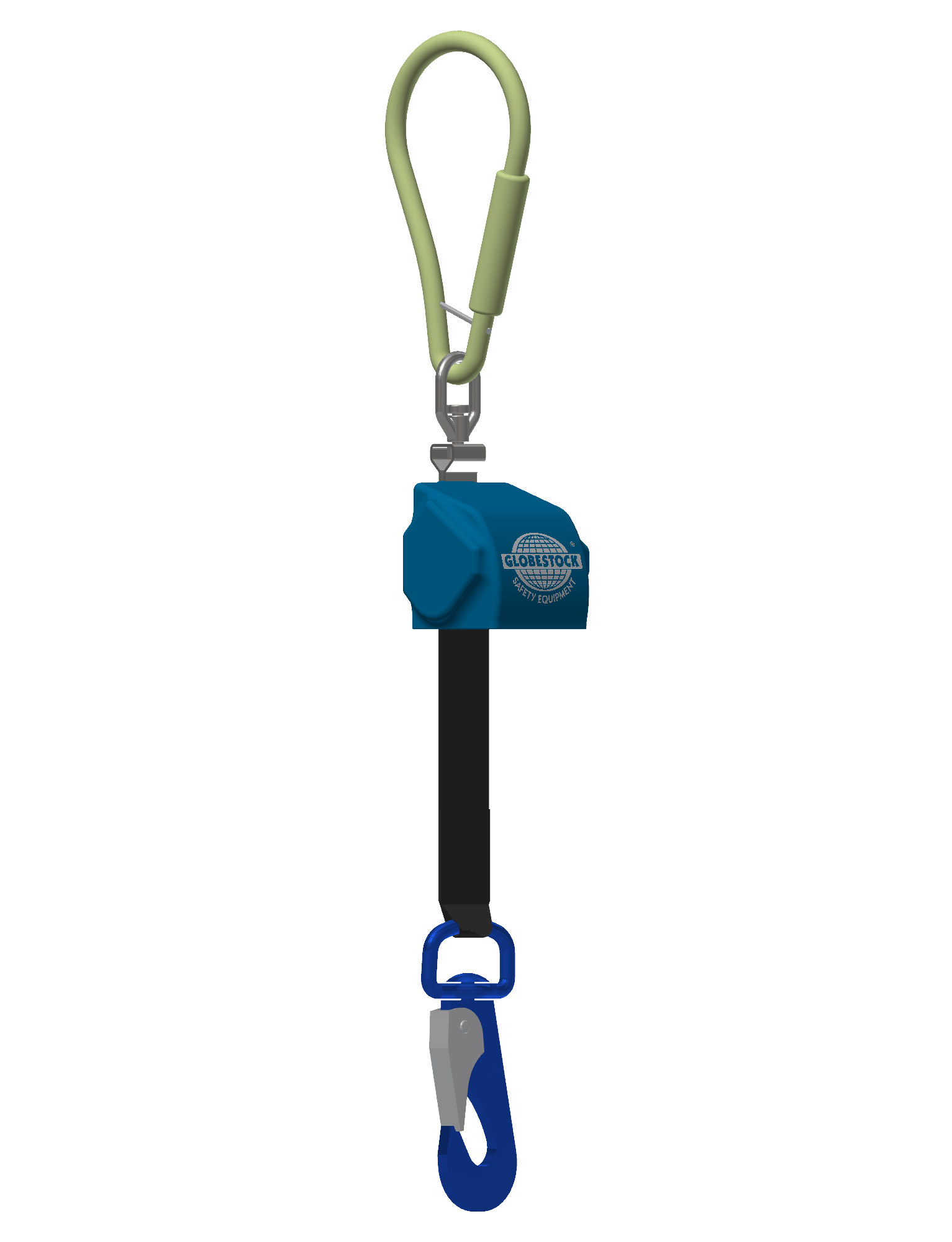 Globestock AUTOREEL 140kg Fall Arrest Webbing Block - SRL with Scaffold Karabiner 2.5m Webbing from RiggingUK