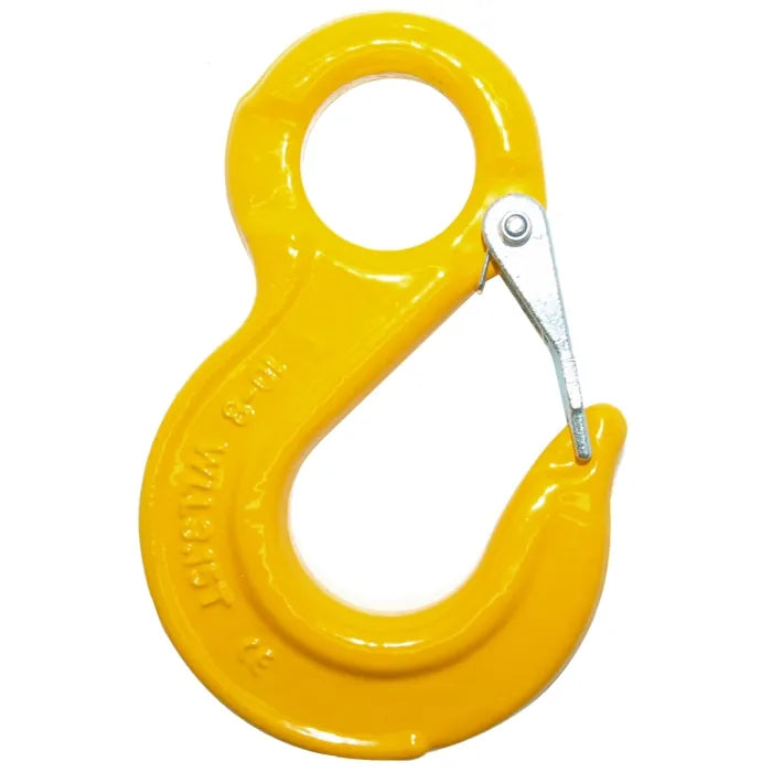 Grade 80 Eye Sling Hook with Safety Catch with Yellow Finish from RiggingUK