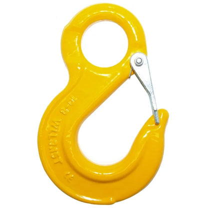 Grade 80 Eye Sling Hook with Safety Catch with Yellow Finish from RiggingUK