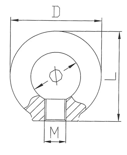 Grade 80 Lifting Eyenut - Yellow Finish Main Dims from RiggingUK