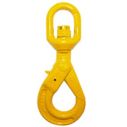 Grade 80 Swivel Auto Lock Hook - Yellow Finish
