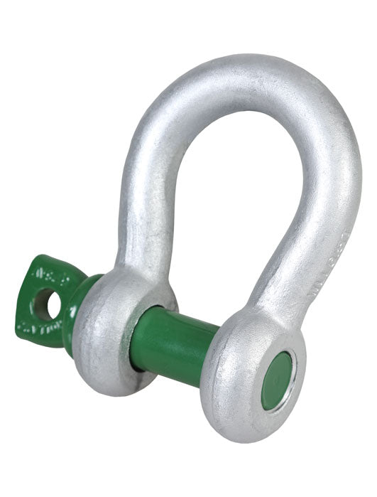 Green Pin Grade 6 Standard Bow Shackles with Screw Collar Pin from RiggingUK