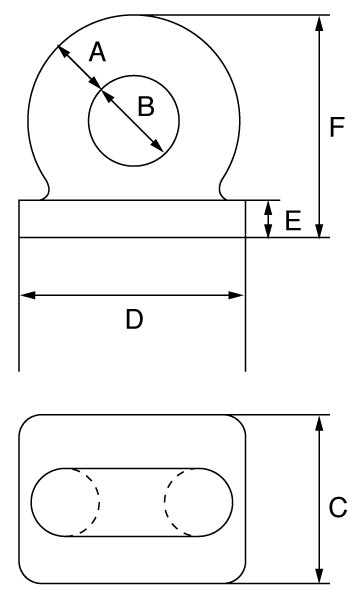 High Tensile Rectangular Base Deckplate Main Dimensions from RiggingUK