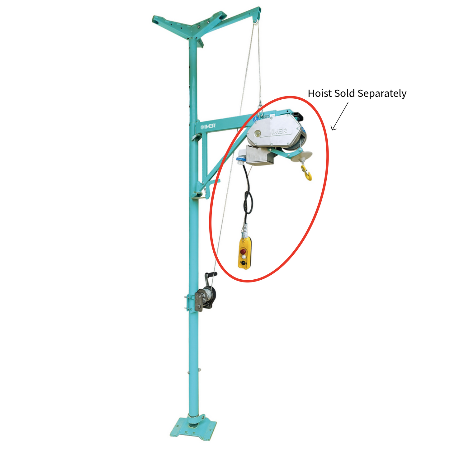 IMER Scaffold Hoist Assembly Kit - Official IMER Accessories in use with IMER scaffold hoist