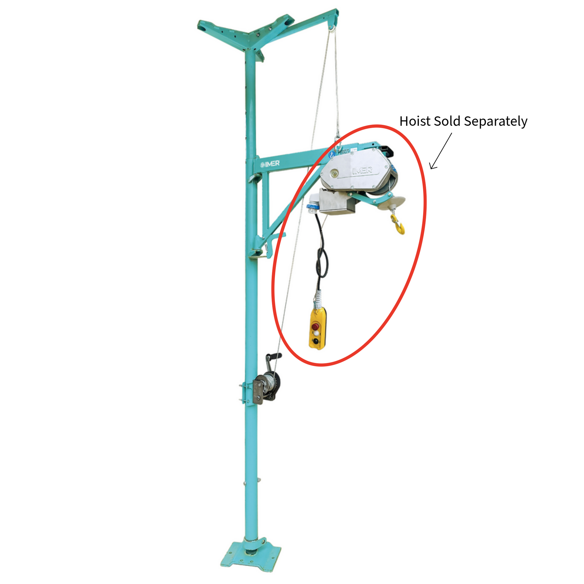 IMER Scaffold Hoist Assembly Kit - Official IMER Accessories in use with IMER scaffold hoist