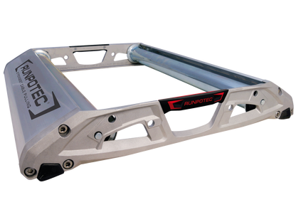 RUNPOTEC Pro 530 Cable Roller  made of light and solid die-cast and continuous cast aluminium with robust, adjustable support rollers.