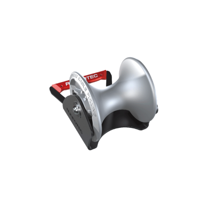 RUNPOTEC cable guide roller - shaft is ideally suited for mounting in shafts to pull cables gently around corners with the least possible resistance.