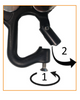 Kratos - Aluminium Double Action Pin Opening Eye Scaffold Hook Locking Mechanism from RiggingUK