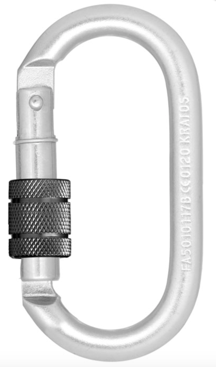 Kratos - Steel Keylock Screw Locking Karabiner - MBS 23kN - Gate Opening 15mm from RiggingUK