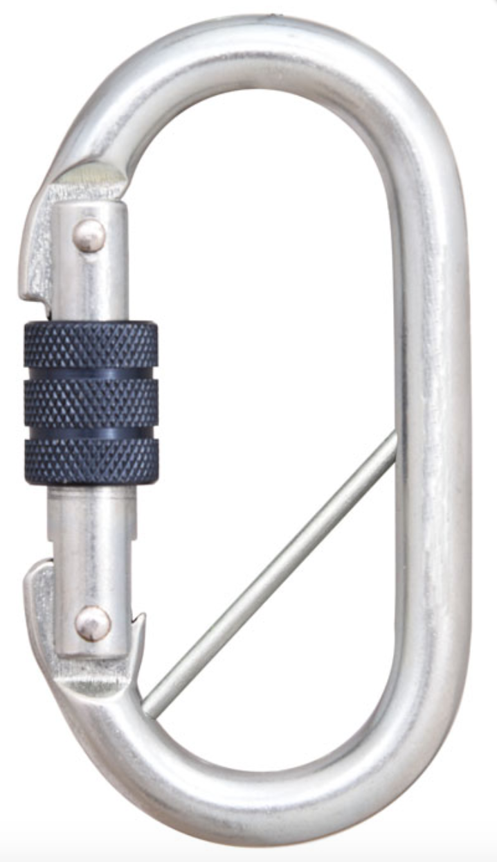 Kratos - Steel Screw Locking Karabiner with Captive Pin - MBS 25kN - Gate Opening 18mm