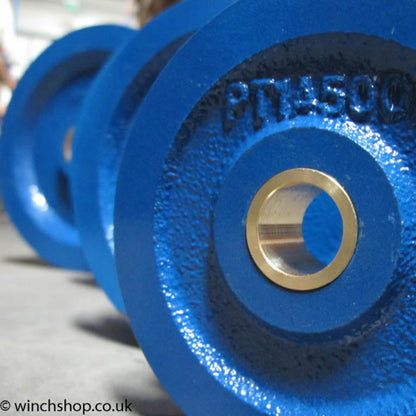 Blue Pulley Type 1A (PT1A) - Cast Iron Pulley with Bronze Bush for Wire or Fibre Rope