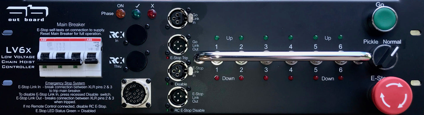 Out Board LV6x Low Voltage 6 Way Chain Hoist Controller with Remote & 20m Cable