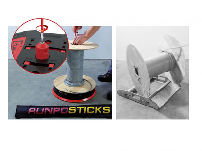 RUNPOTEC Red Runposticks cable laying tools in use 