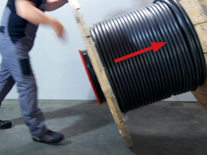 RUNPOTEC Red Runposticks cable laying tools in use 