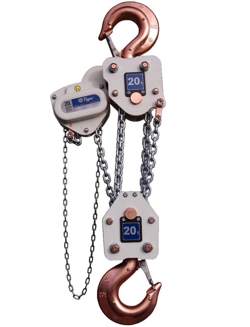 TIGER SPARK RESISTANT SS20 CHAIN BLOCK XCB, 20.0t CAPACITY Ref: 219-10 - Hoistshop