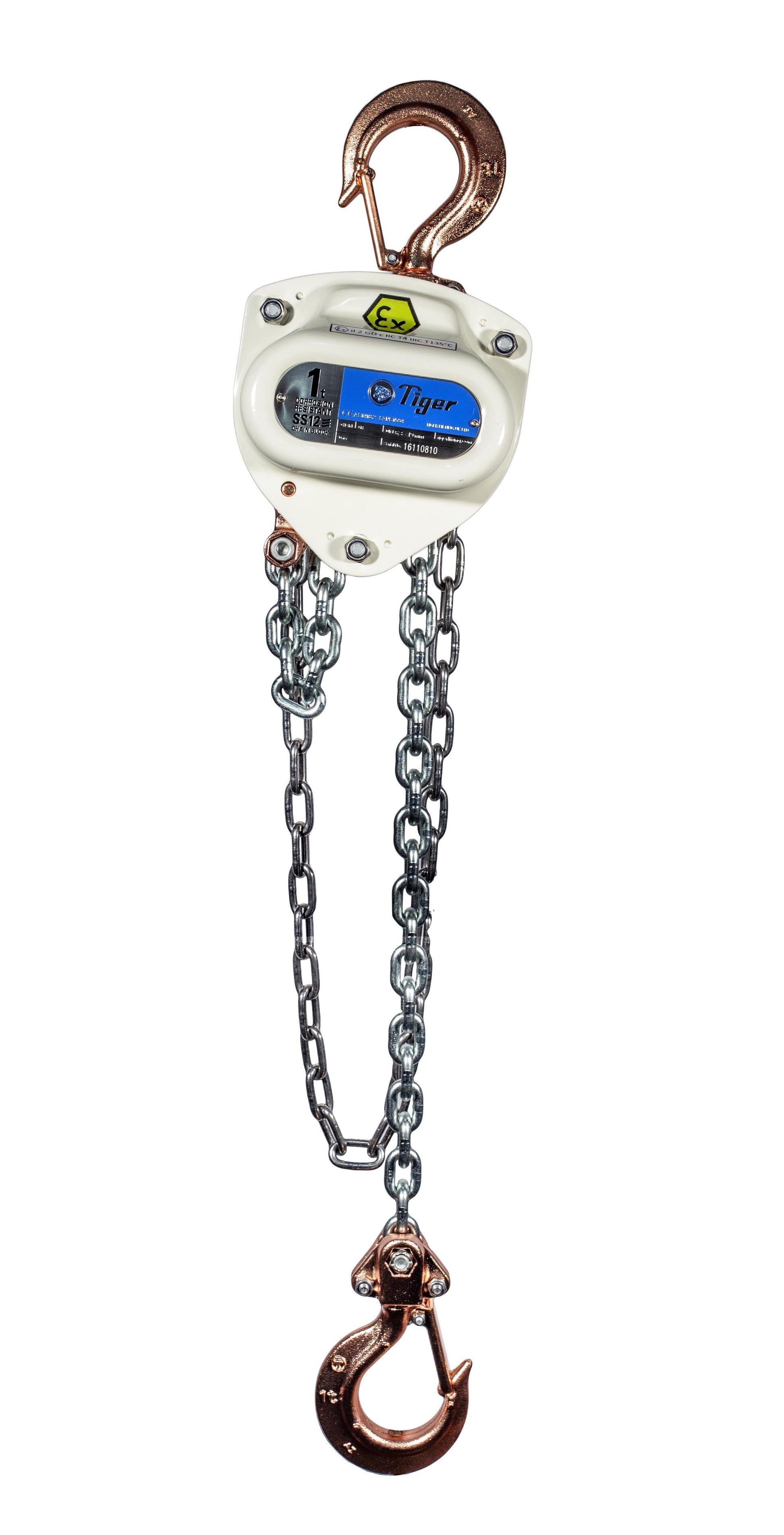 TIGER SPARK RESISTANT SS20 CHAIN BLOCK XCB, 1.0t CAPACITY Ref: 219-2 - Hoistshop