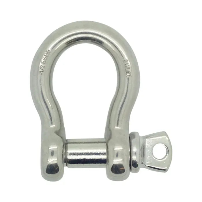 RiggFix Load Rated Stainless Steel Screw Pin Bow Shackle