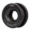 Black ISC Saturn Series Medium Rigging Rings used to create single/multiple redirects, to tailor the friction in a rigging system